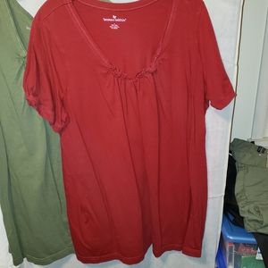 NWOT 1X Women Within SHORT SLEEVE BLOUSE red